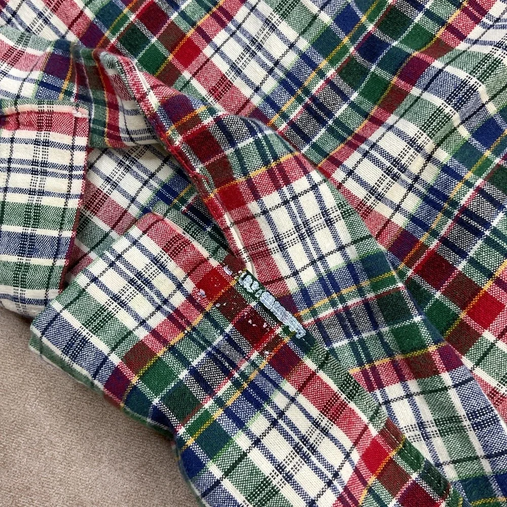 Vintage Ralph Lauren Shirt Men Sz XL The Big Shirt 90s Flannel Plaid Long Sleeve